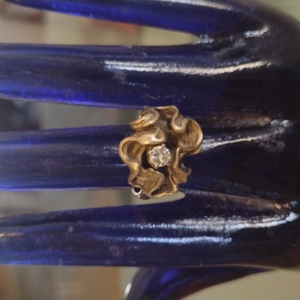 Ring, 14.75g 14k gold,1/4 c natural diamond